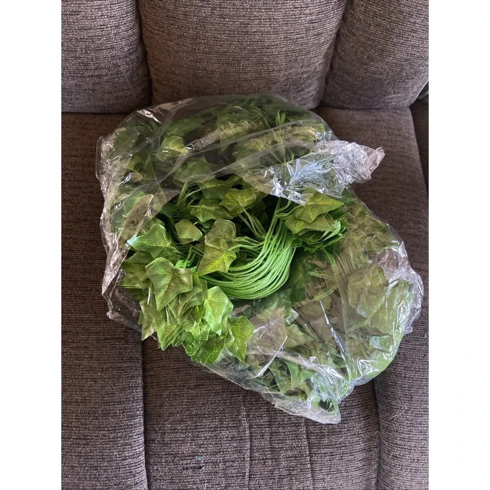 EZFLOWERY 12 Strands 84 Feet Artificial Ivy Vines Leaves, Silk Garland Fake